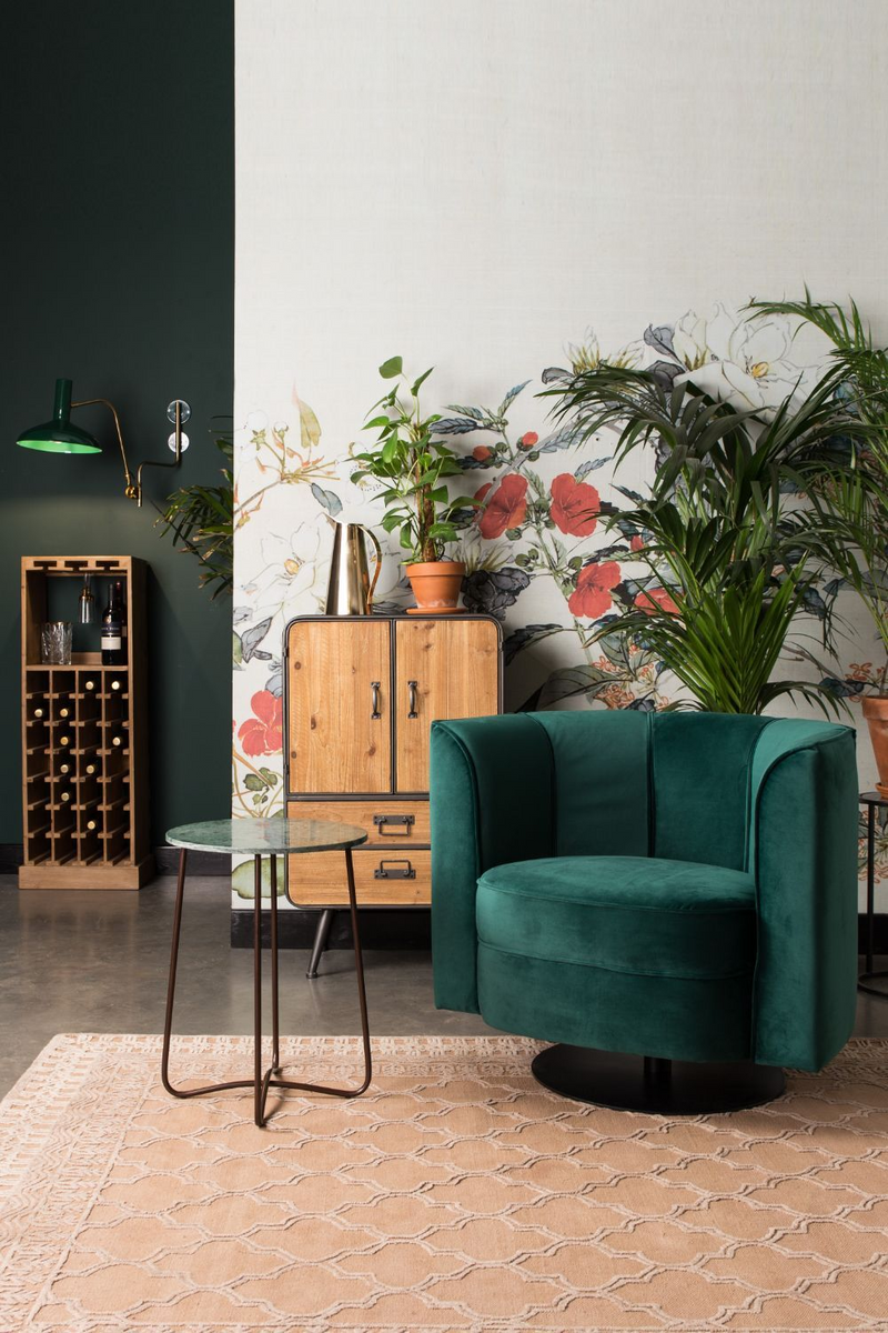 Green Velvet Accent Chair | Dutchbone Flower | Dutchfurniture.com