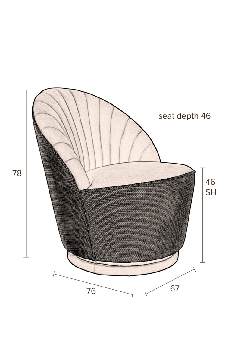 Brown Scallop Accent Chair | Dutchbone Madison | Dutchfurniture.com