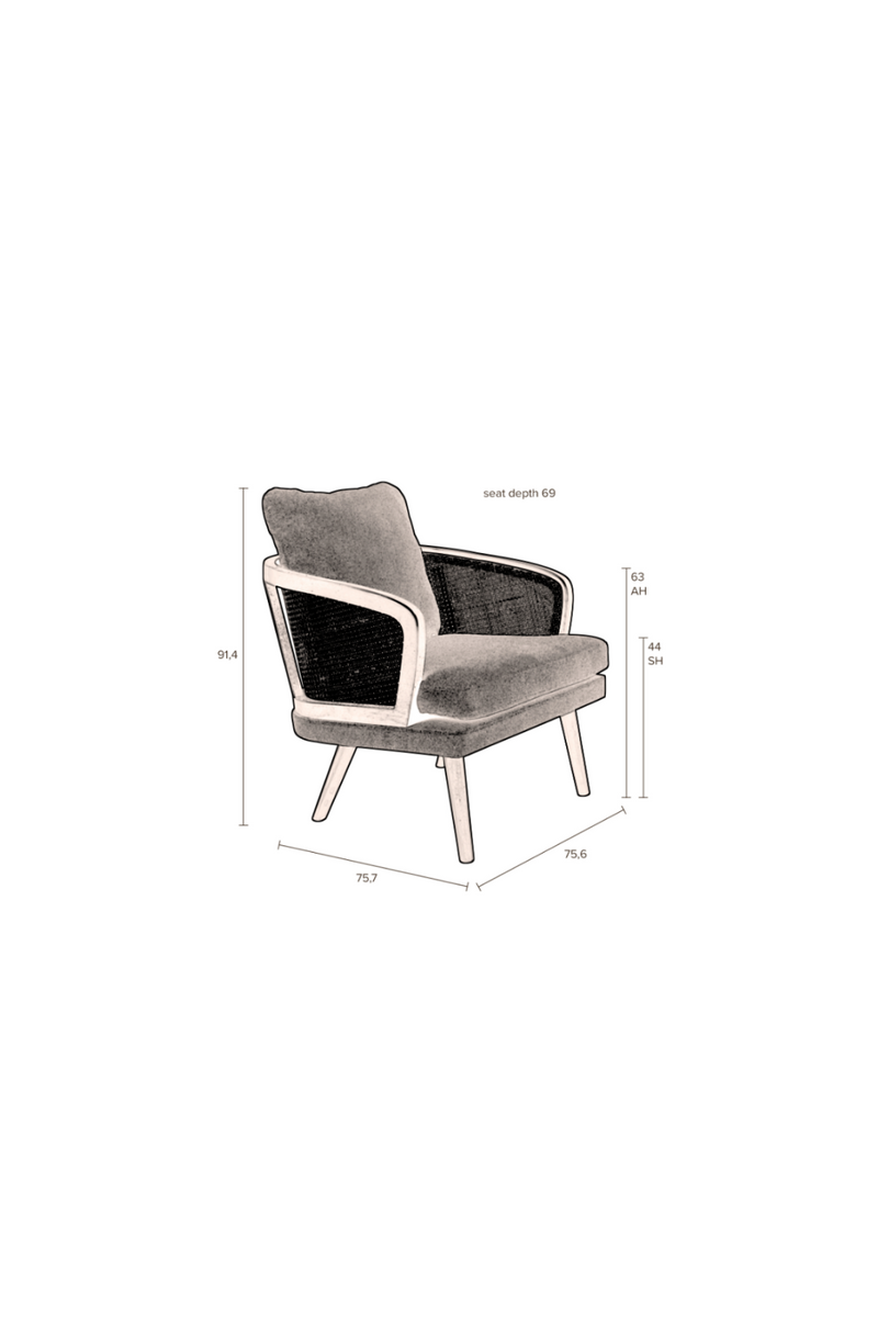 Rattan Backrest Lounge Chair | Dutchbone Manou | Oroatrade.com