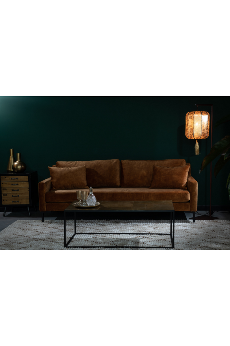 Caramel Upholstered 3-Seater Sofa | Dutchbone Houda | DutchFurniture.com
