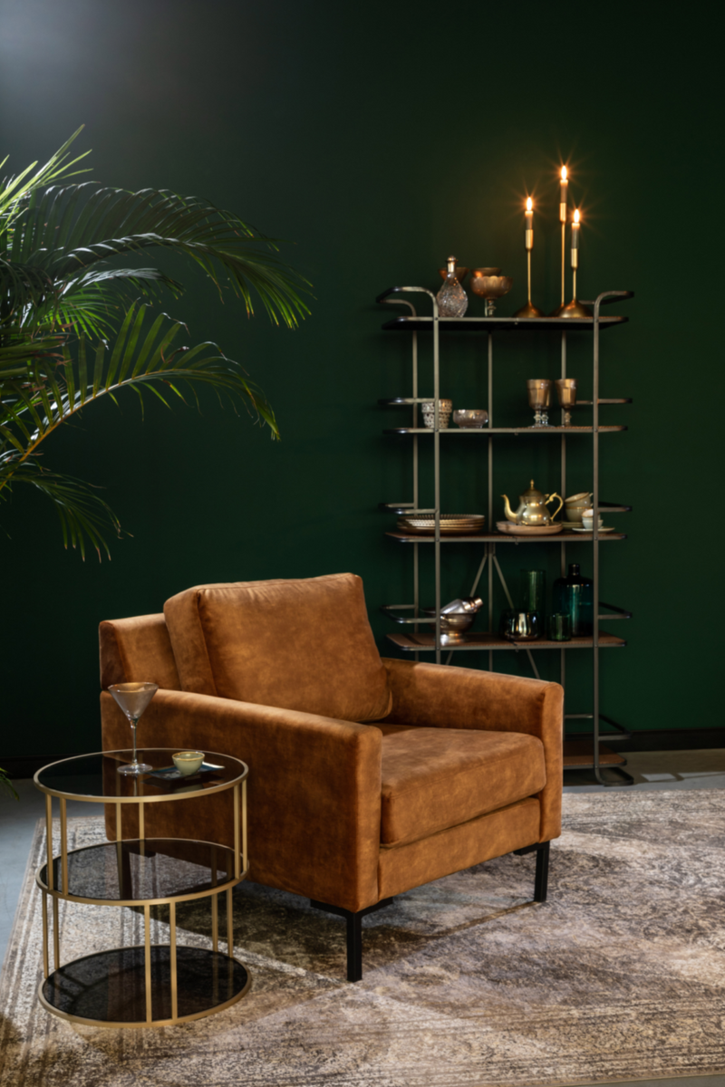 Caramel Upholstered 1-Seater Sofa | Dutchbone Houda | Dutchfurniture.com