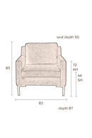 Dark Gray Upholstered 1-Seater Sofa | Dutchbone Houda | Dutchfurniture.com