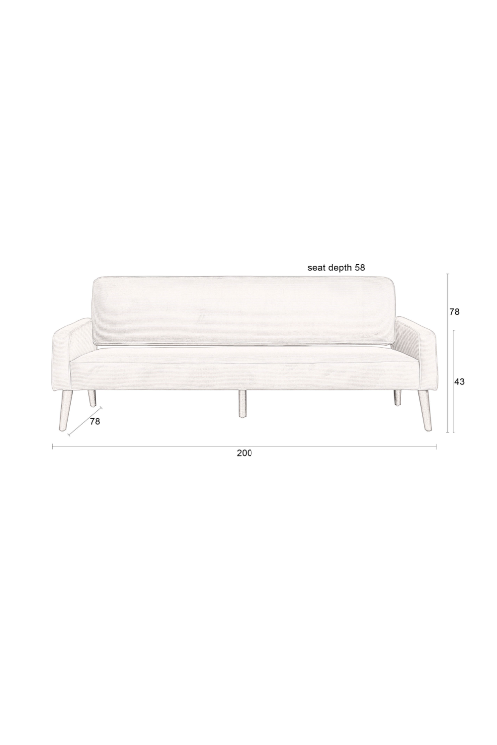 Beige Ribcord Sofa | Dutchbone Preston | Dutchfurniture.com