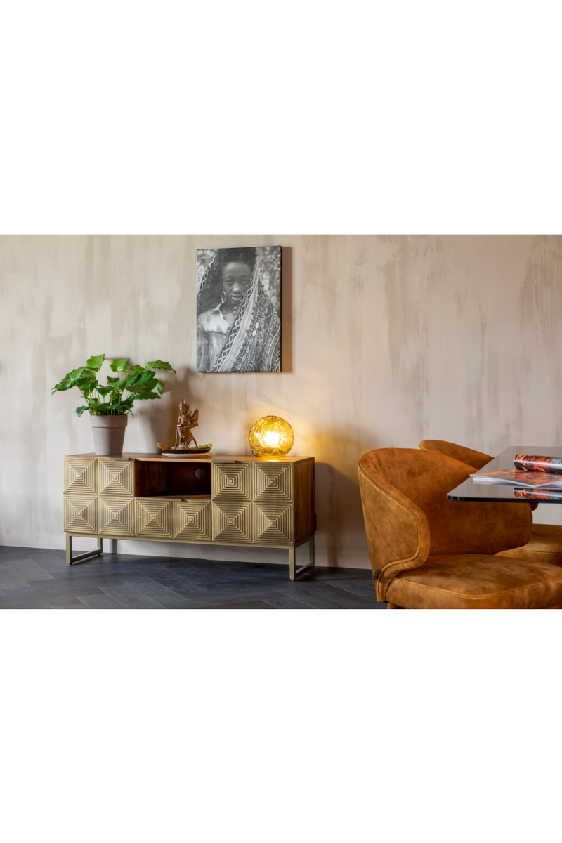 Bronze Glass Orb Table Lamp | Dutchbone Lune | Dutchfurniture.com