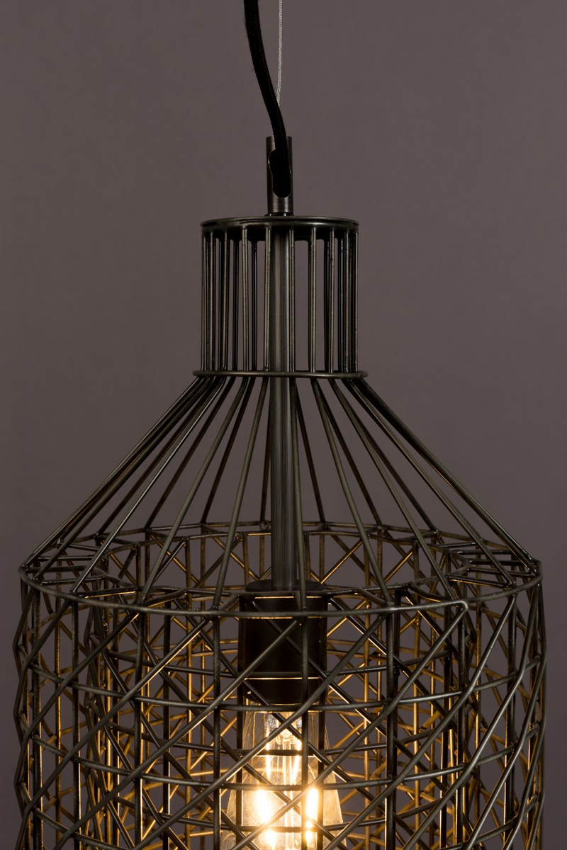 Gray Metal Weave Pendant Lamp L | Dutchbone Jim | DutchFurniture.com