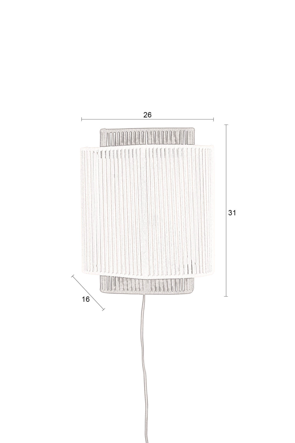 Beige Cotton Thread Wall Lamp | Dutchbone Elon | Dutchfurniture.com