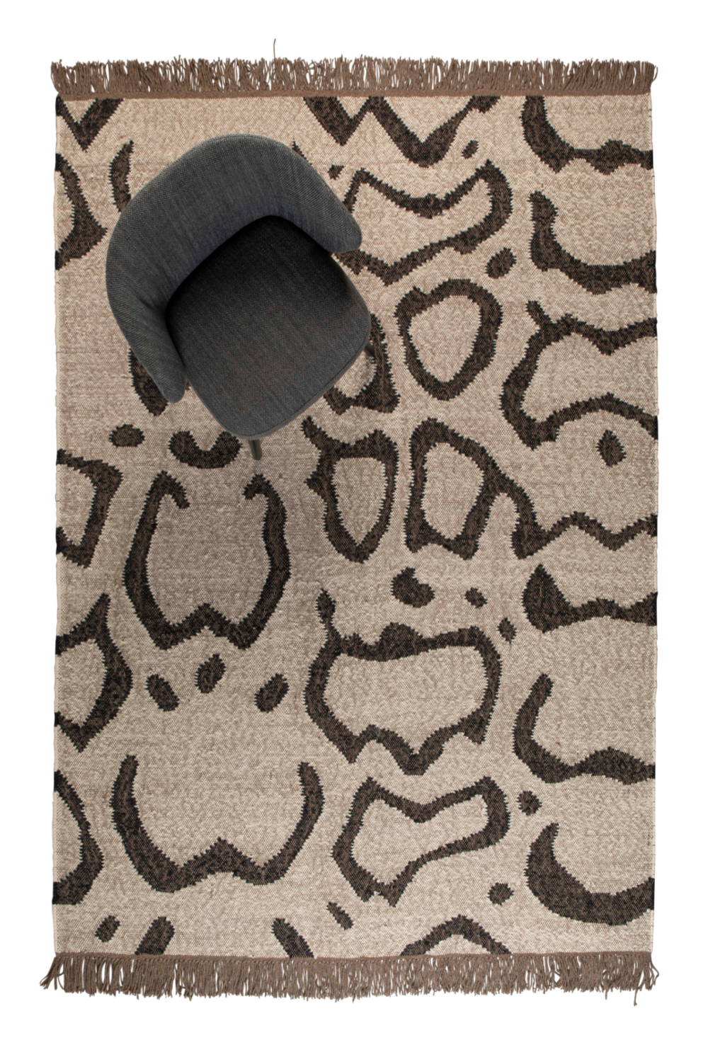 Beige Wool Fringed Carpet | Dutchbone Ayaan | Oroatrade.com