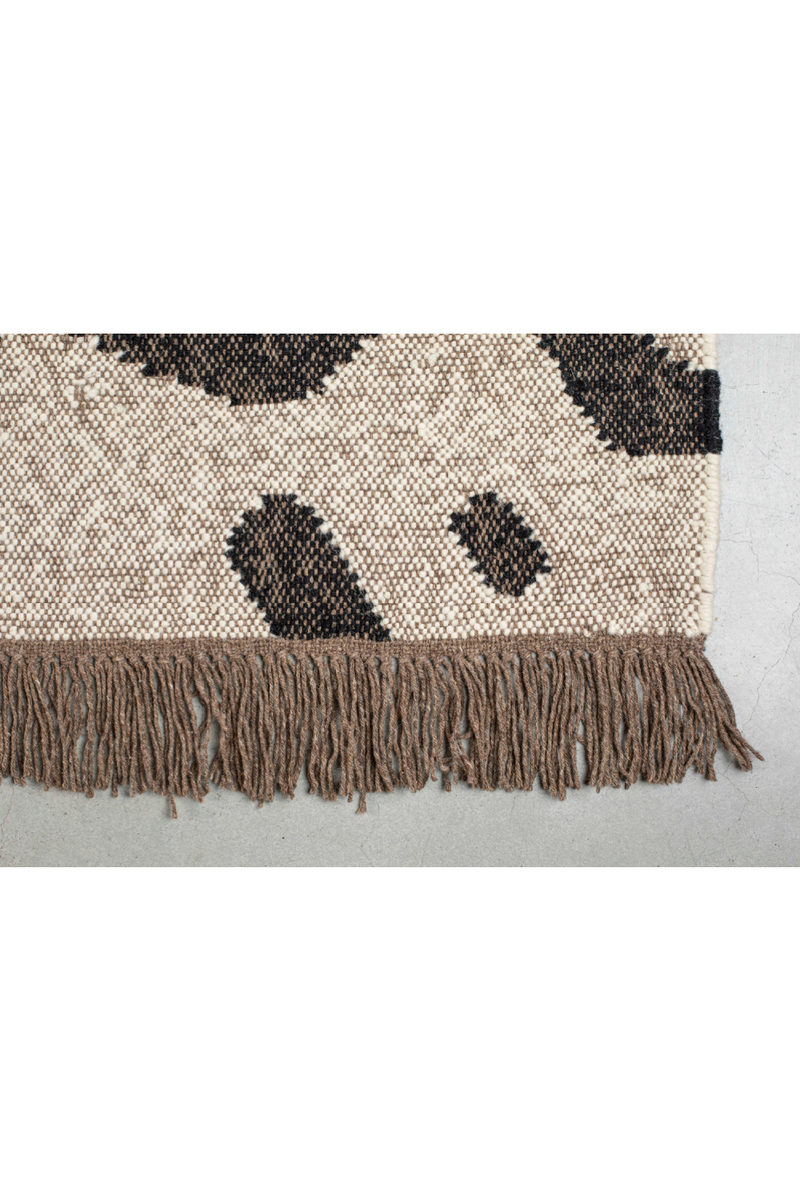 Beige Wool Fringed Carpet | Dutchbone Ayaan | Oroatrade.com