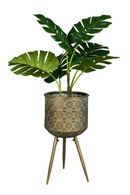 Brass Tripod Plant Stand L | Dutchbone Botanique | DutchFurniture.com