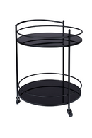 Black Round Wheeled Trolley | Dutchbone Solos | DutchFurniture.com