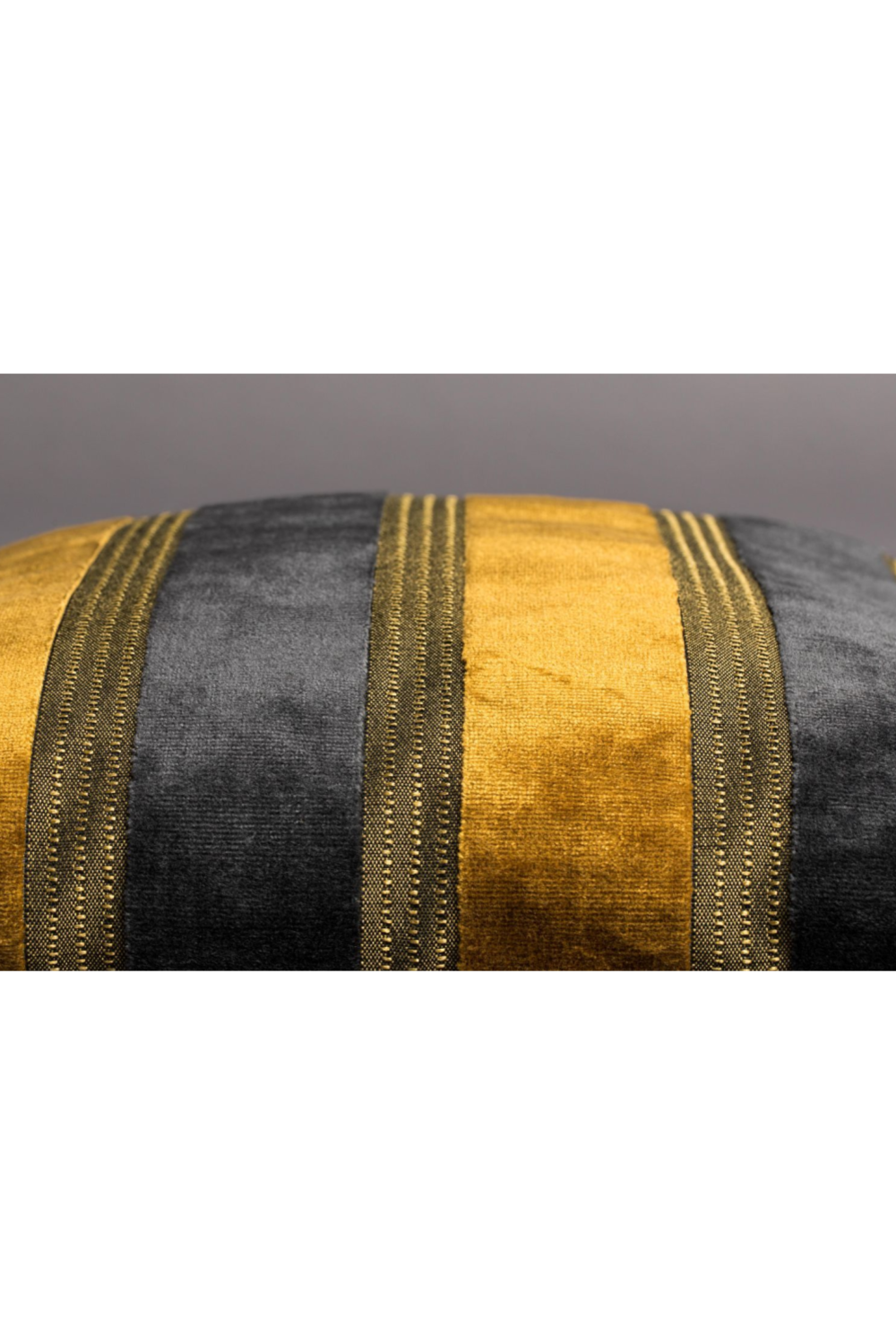 Yellow-Gray Stripe Throw Pillows (2) | Dutchbone Scott | DutchFurniture.com