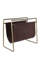 Dark Brown Leather Magazine Holder | Dutchbone Scholar | DutchFurniture.com