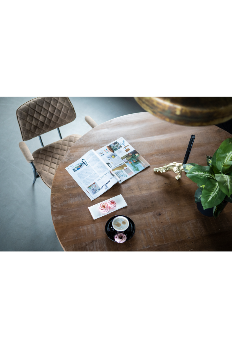 Round Wooden Dining Table (L) | Eleonora Mango | dutchfurniture.com
