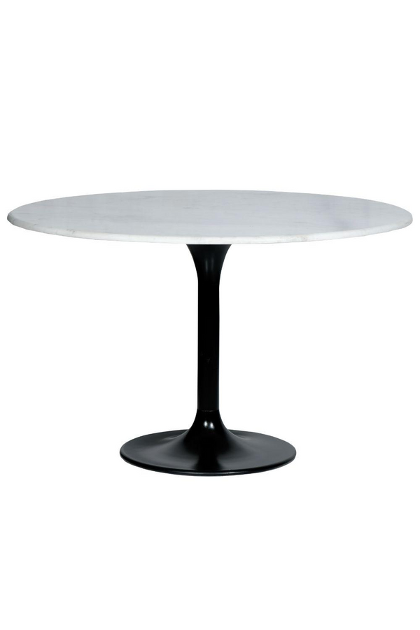 White Round Pedestal Dining Table | Eleonora Marble | dutchfurniture.com