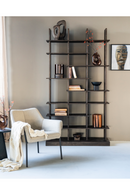 Black Wooden Staggered Bookcase | Eleonora Oliver | Dutchfurniture.com