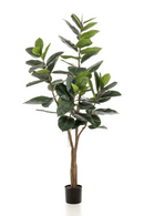 Potted Faux Tree Set (2) | Emerald Ficus Elastica | Dutchfurniture.com