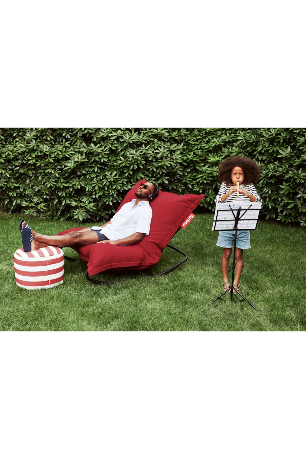 Olefin Upholstered Outdoor Ottoman | Fatboy Point | Dutchfurniture.com