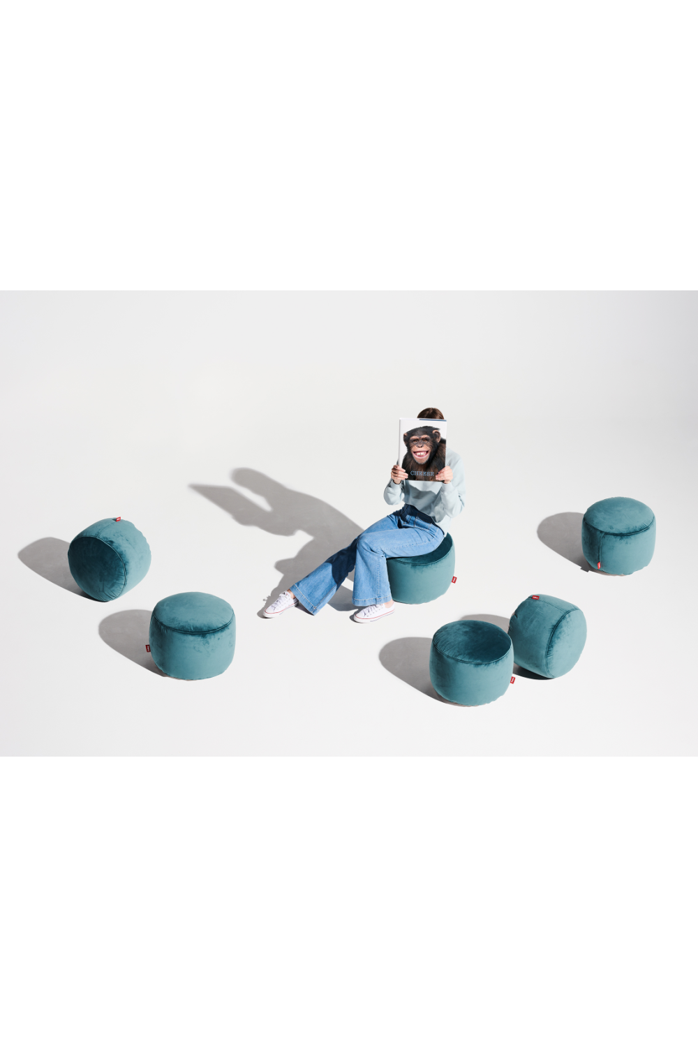 Velvet Upholstered Pouf | Fatboy Point | Dutchfurniture.com