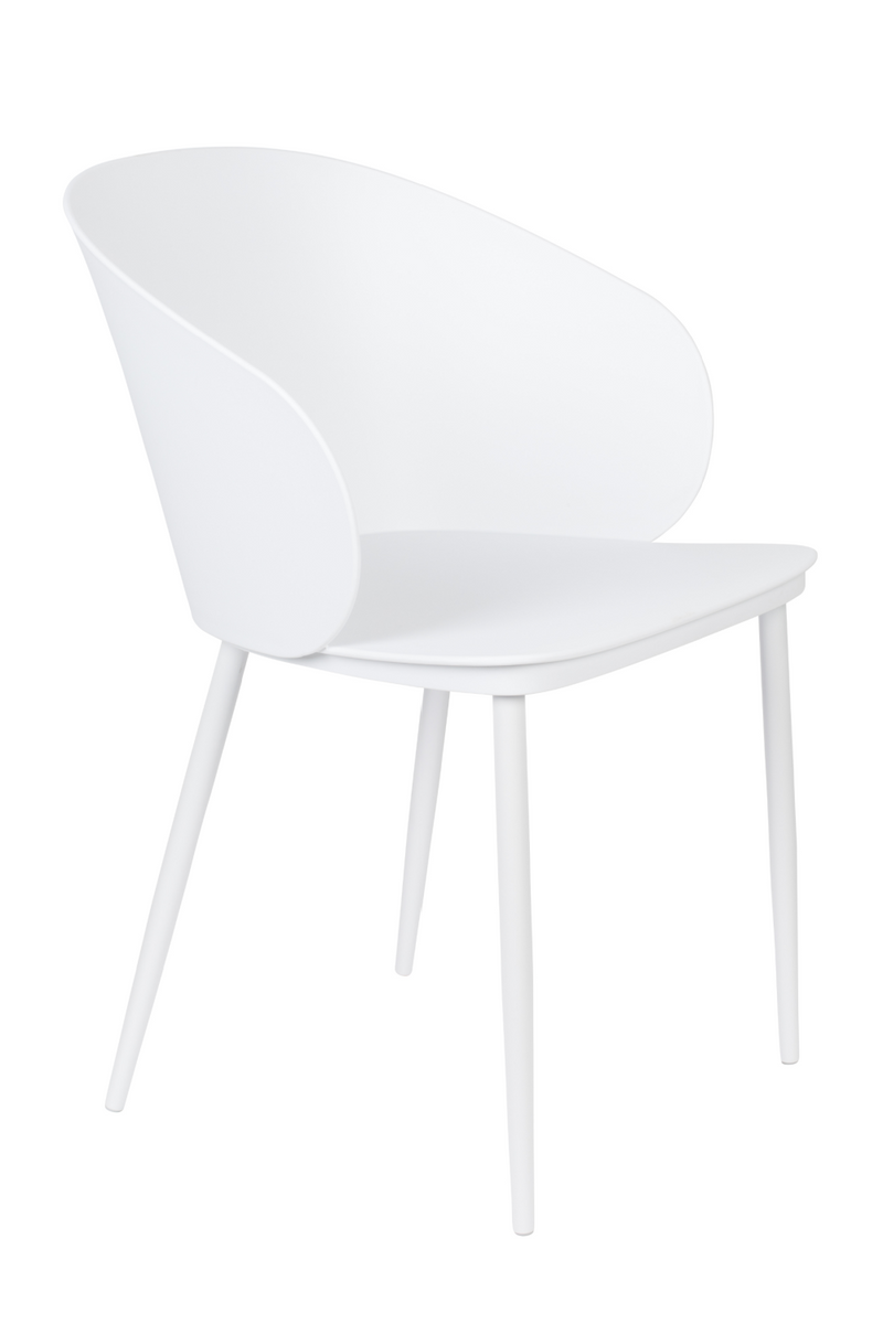 Curvy White Dining Chairs (2) | DF Gigi | Dutchfurniture.com