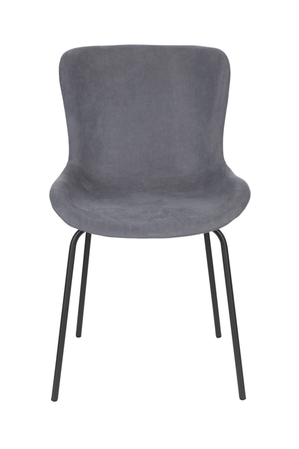 Blue Ribcord Dining Chairs (2) | DF Junzo | Dutchfurniture.com