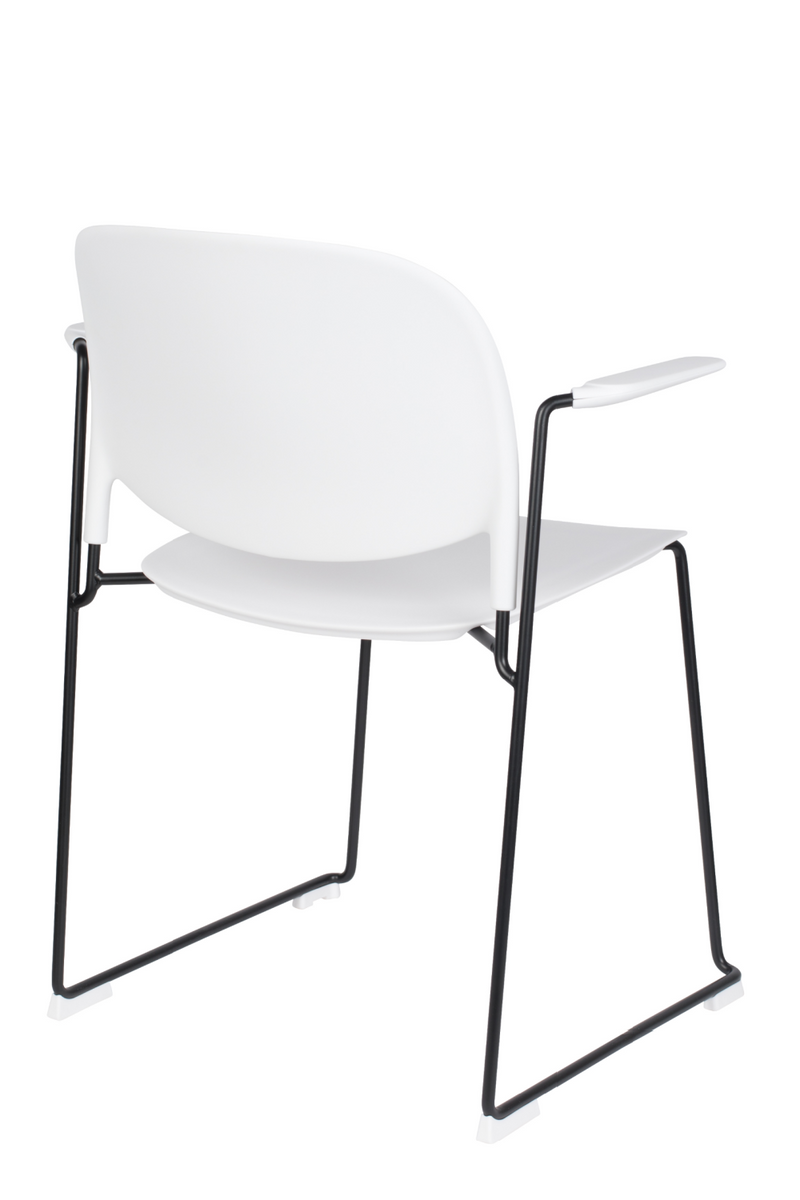 White Dining Chairs With Arms (4) | DF Stack | Dutchfurniture.com