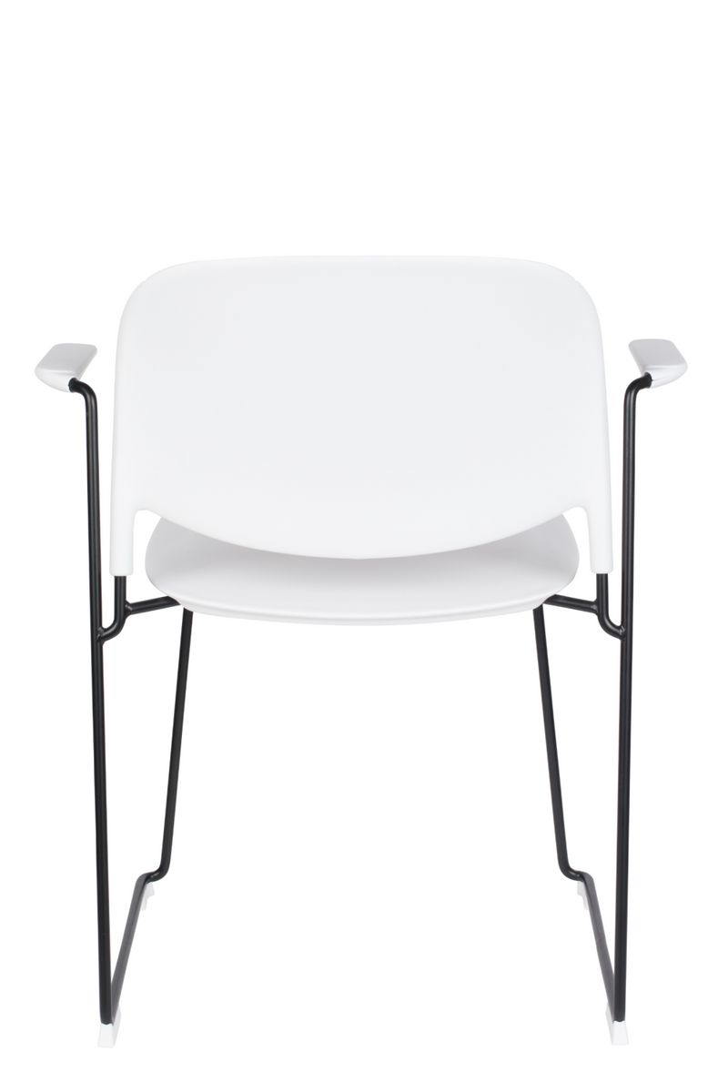 White Dining Chairs With Arms (4) | DF Stacks | Dutchfurniture.com