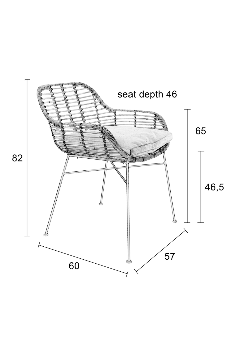 Natural Rattan Dining Armchairs (2) | DF Tiger | Dutchfurniture.com