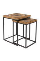 Wood Inlay Nesting Side Tables | DF Joy | Oroatrade.com