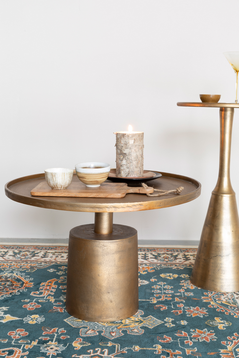 Antique Gold Pedestal Coffee Table | DF Mason | Dutchfurniture.com