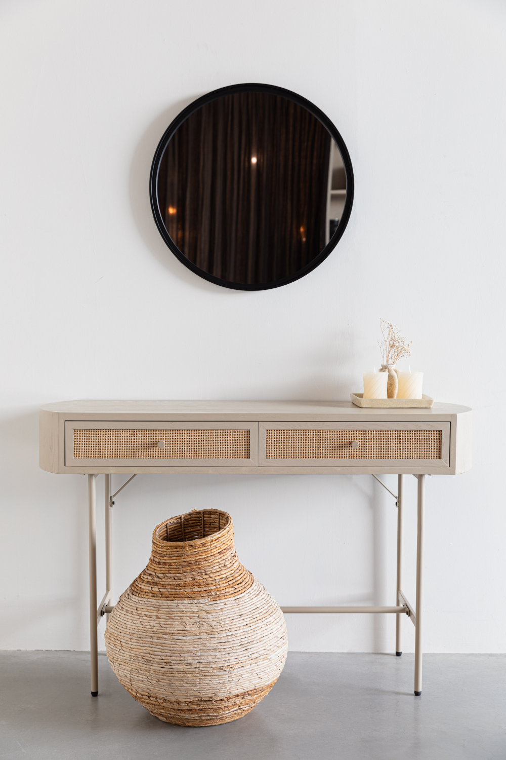 Beige Console Table With Drawers | DF Amaya | Dutchfurniture.com