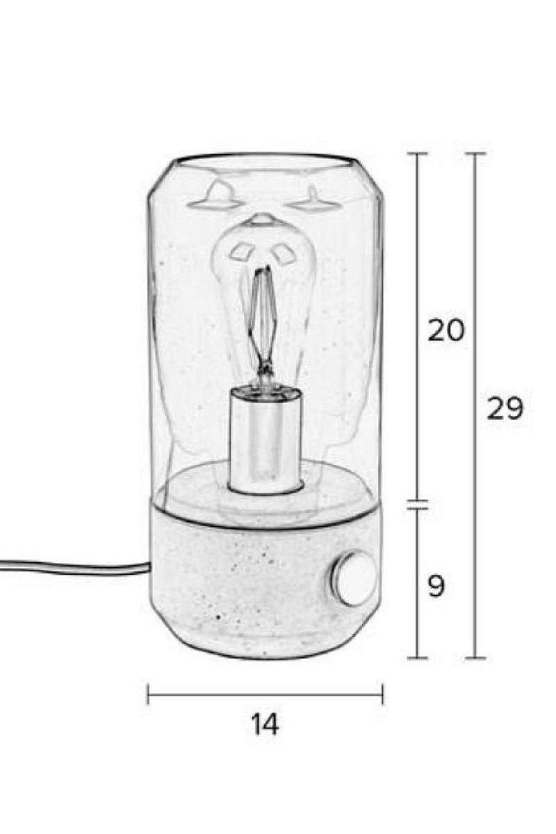 Smoke Glass Shade Table Lamp | DF Kato | Dutchfurniture.com