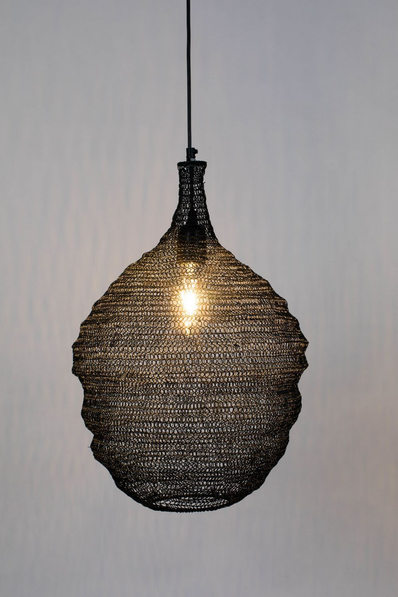 Black Iron Mesh Pendant Lamp M | DF Lena | Dutch Furniture ...