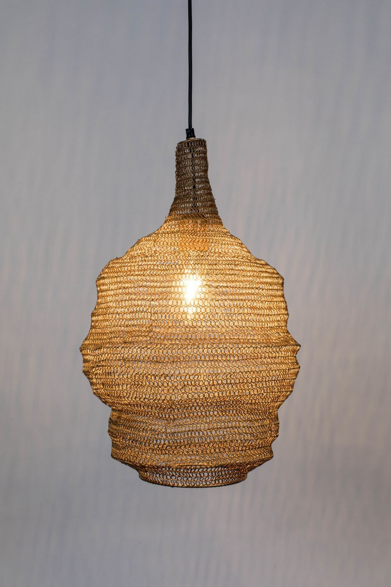 Brass Iron Mesh Pendant Lamp M | DF Lena | Dutch Furniture ...