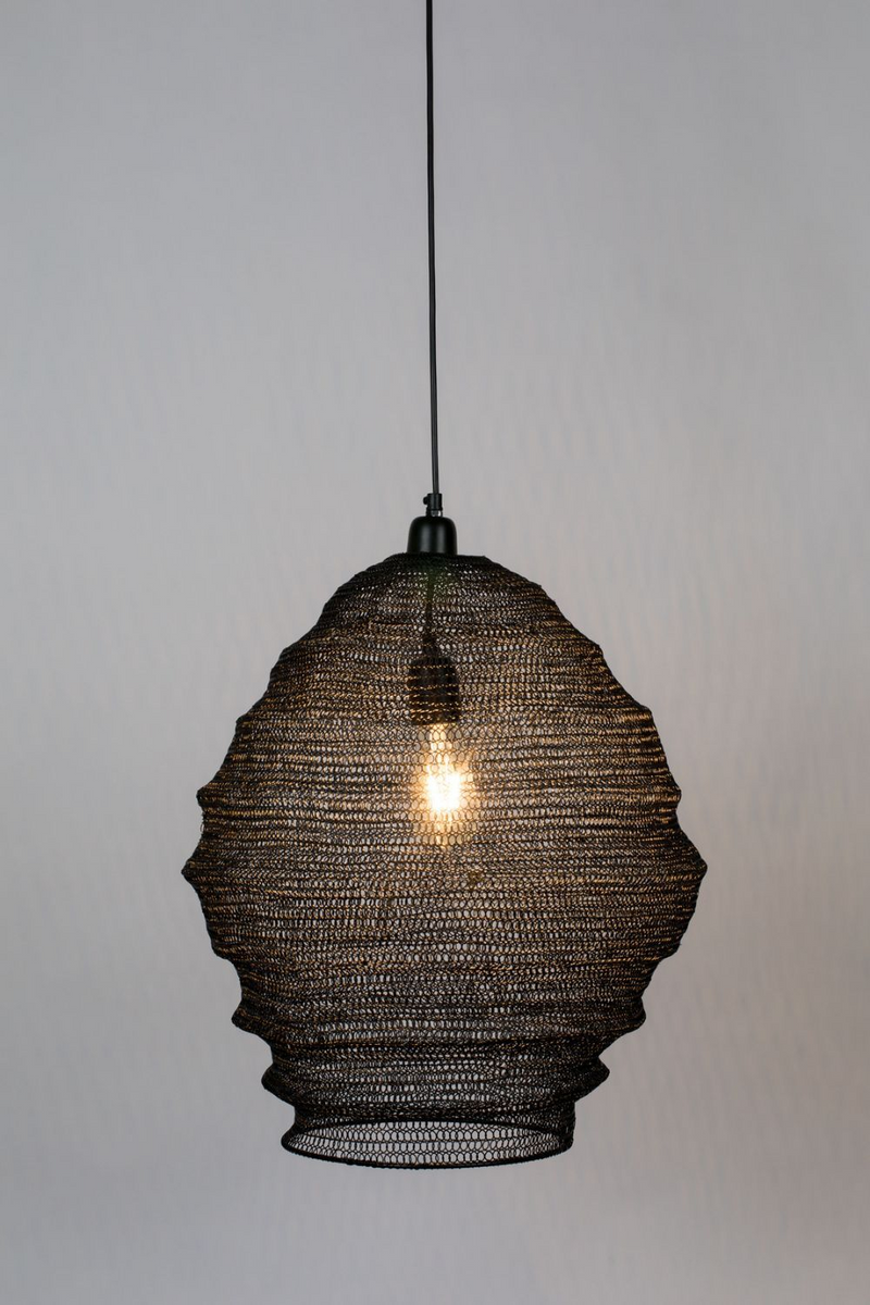 Black Iron Mesh Pendant Lamp L | DF Lena | Dutch Furniture ...