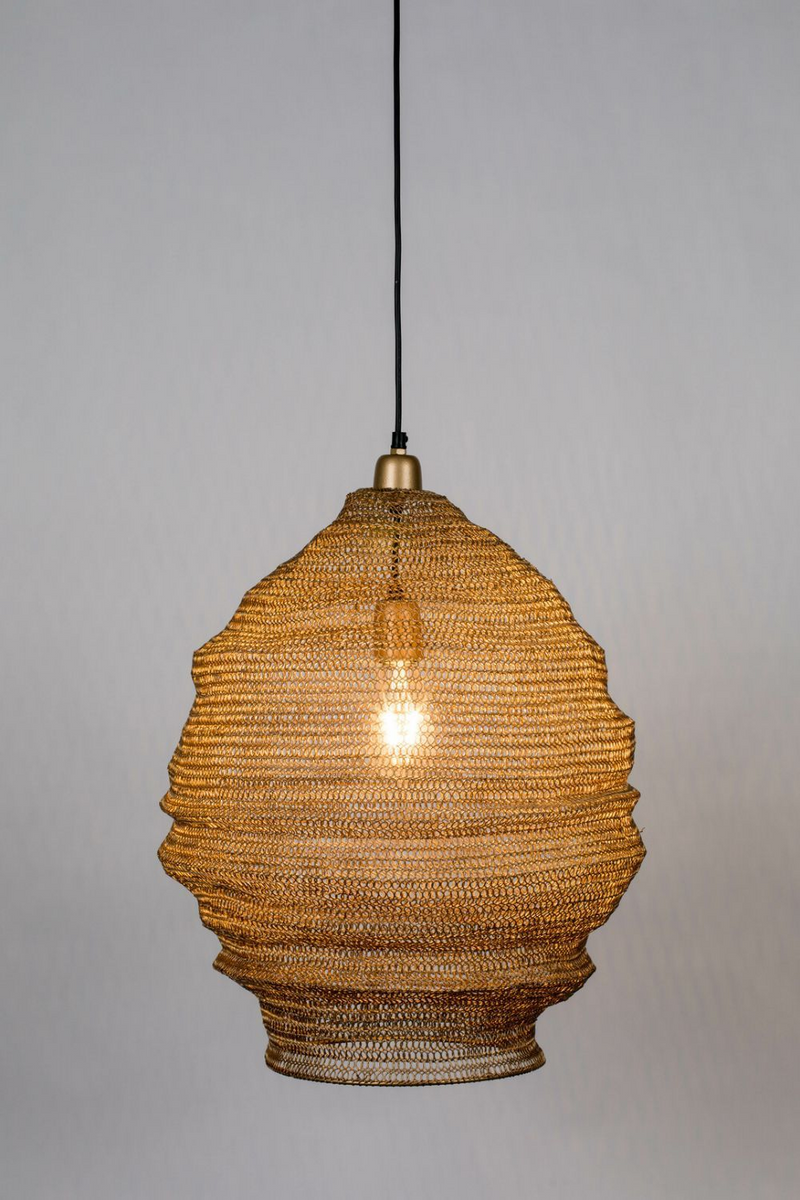 Brass Iron Mesh Pendant Lamp L | DF Lena | Dutch Furniture ...