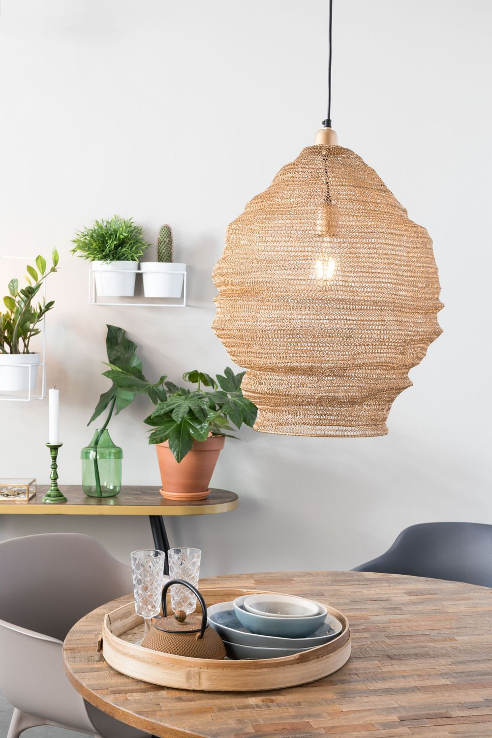 Brass Iron Mesh Pendant Lamp L | DF Lena | Oroatrade.com