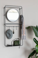 Gray Wall Rack With Mirror | DF Duco | Dutchfurniture.com