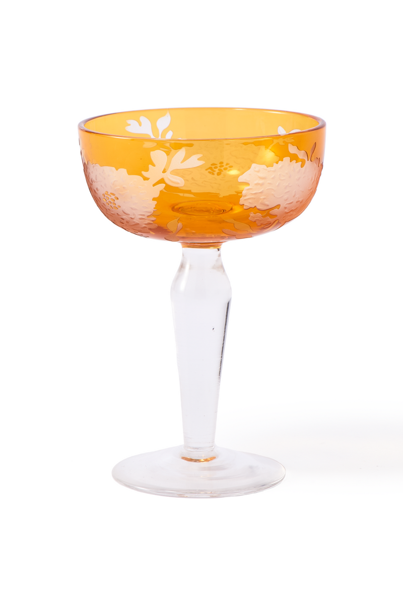 Sandblasted Multi-Colored Coupe Glass | Pols Potten Peony | Dutchfurniture.com