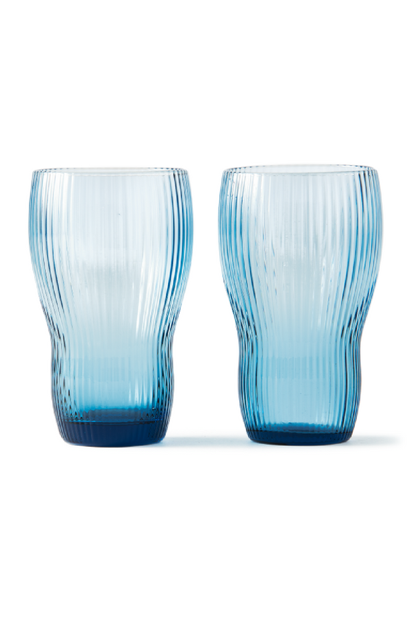 Blue Ridged Glass Longdrinks | Pols Potten Pum | Dutchfurniture.com