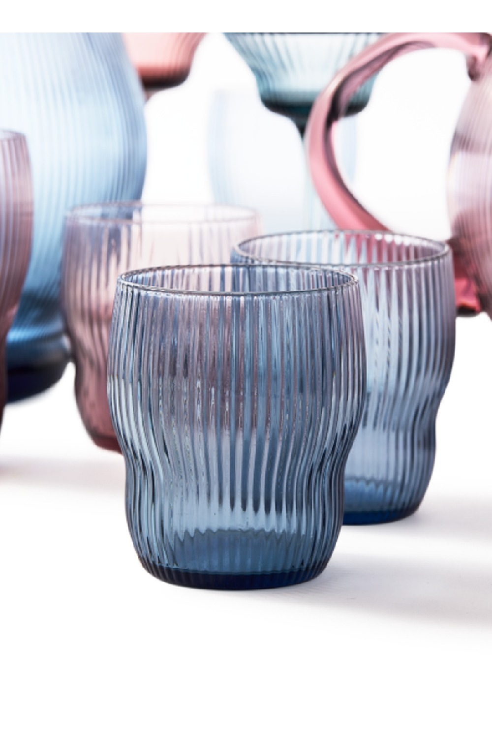 Blue Ridged Glass Longdrinks | Pols Potten Pum | Dutchfurniture.com