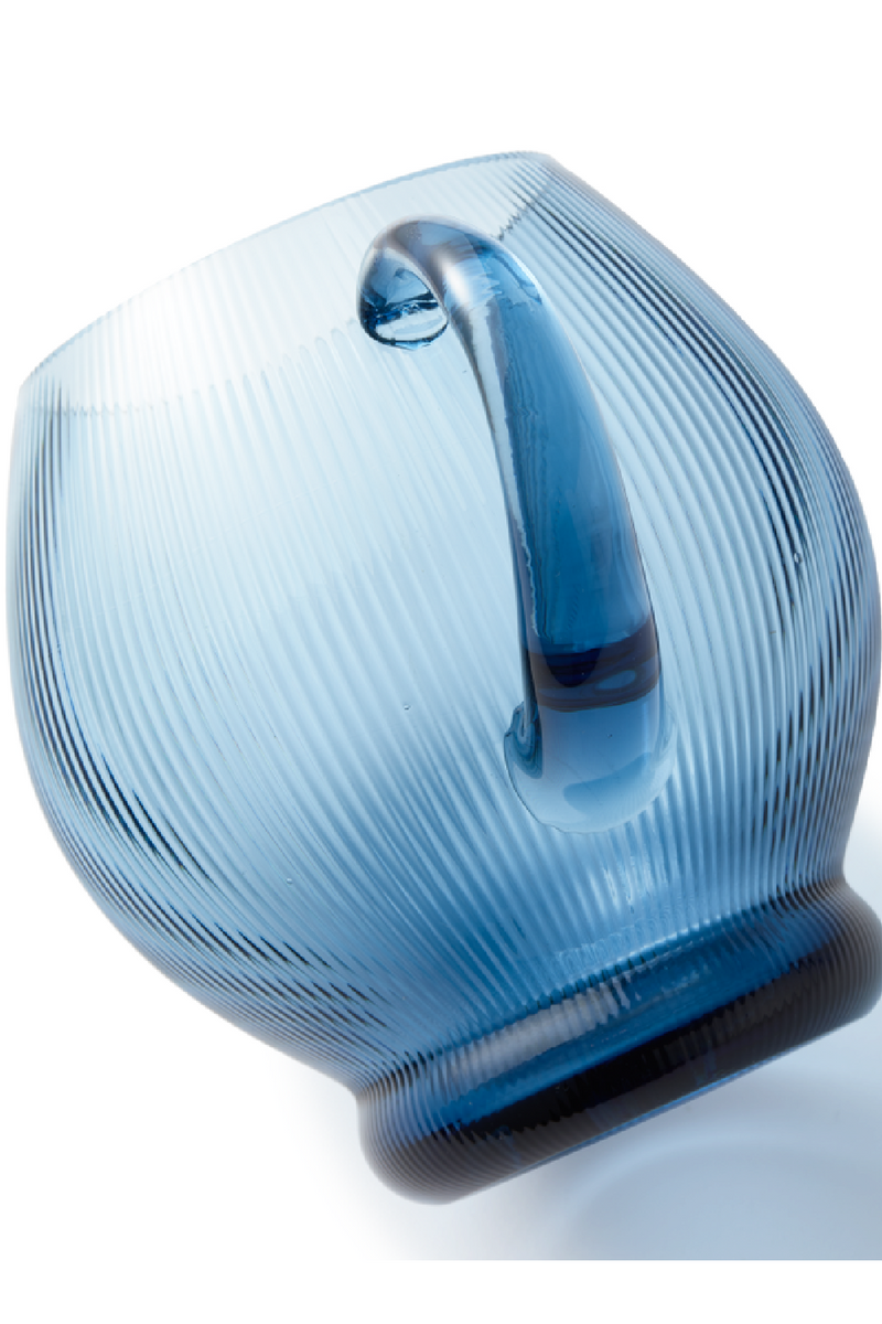Blue Ridged Glass Pitcher | Pols Potten Pum | Dutchfurniture.com
