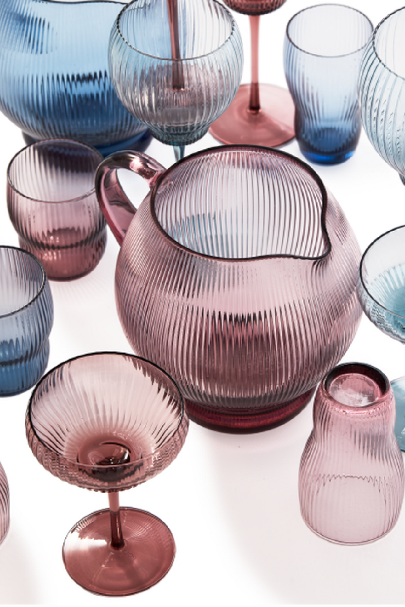 Purple Ridged Glass Longdrinks | Pols Potten Pum | Dutchfurniture.com