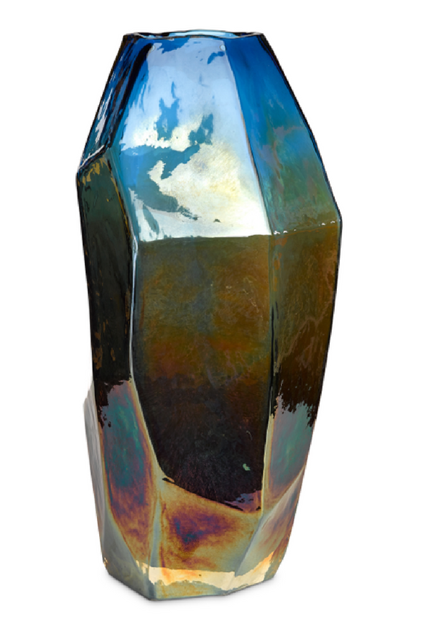 Iridescent Faceted Glass Vase M | Pols Potten Graphic Luster | Dutchfurniture.com