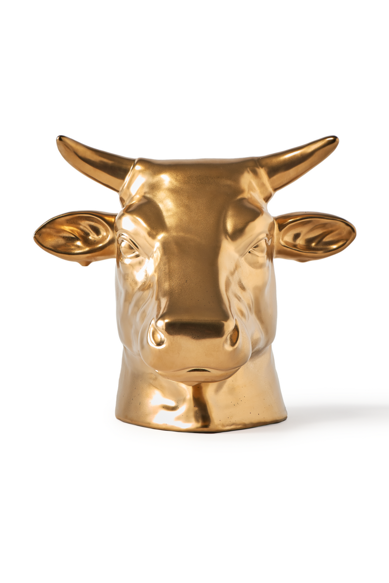 Gold Cow Head Moneybox | Pols Potten Don't Eat Me, Save Me | Dutchfurniture.com