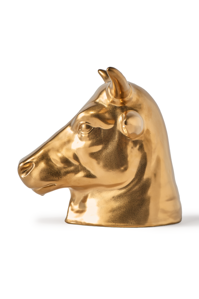 Gold Cow Head Moneybox | Pols Potten Don't Eat Me, Save Me | Dutchfurniture.com