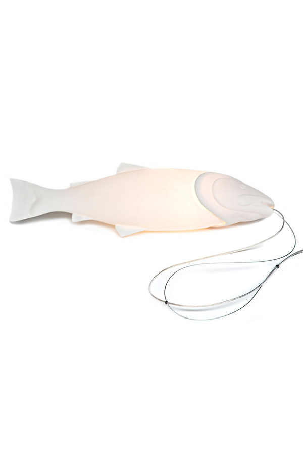 White Porcelain Fish Lamps (2) | Pols Potten Mykiss  | Oroatrade.com