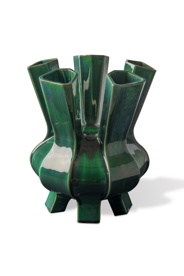 Dark Green Porcelain Vase | Pols Potten Puyi | Dutchfurniture.com