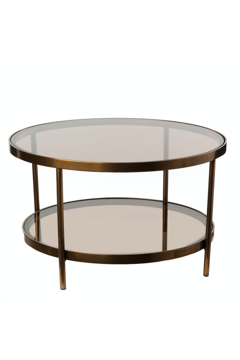 Round Glass 2-Shelf Coffee Table | Pols Potten Amber | Oroatrade.com