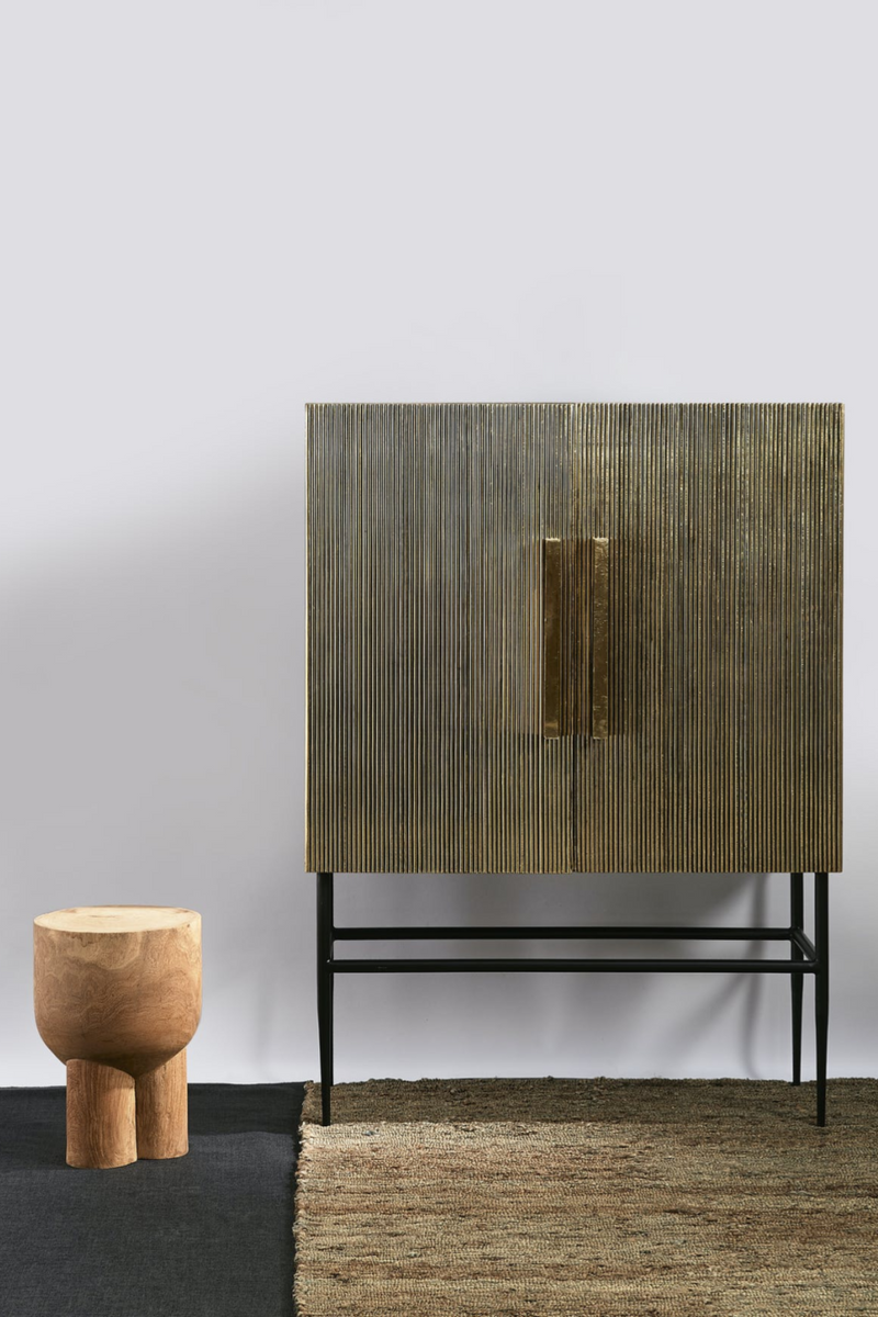 Brass Metal Cabinet | Pols Potten Ribbel Middle  | Dutchfurniture.com