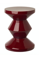 Burgundy Lacquered Accent Stool | Pols Potten Zig Zag  | Oroatrade.com